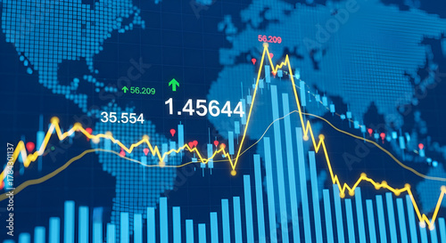 Global Stock Market Financial Data Analysis Chart graph