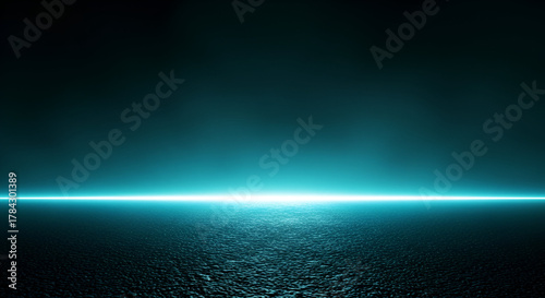 Glowing Horizon Line Over Textured Surface glowing line
