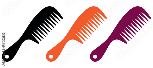 Colorful comb collection for stylish hair care and creative designs, perfect for beauty blogs and salon promotions with a modern, clean aesthetic.