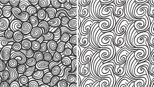 vector seamless pattern with swirls