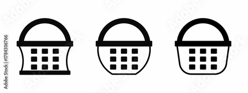 Vector template. Basket icon. Basket icon set. Basket. Vector icon collection. Vector illustration design elements. Stock vector.