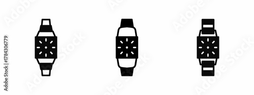 Vector template. Watch icon. Watch icon set. Watch. Vector icon collection. Vector illustration design elements. Stock vector.