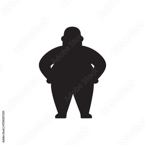 Chubby body shape. Obese. Overweight. Vector.