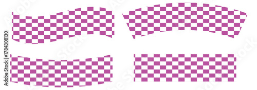 Top and bottom borders with checkered print and blank space for text. Police, taxi, chess game or rally sport car competition background. Black and white squares pattern. Vector graphic