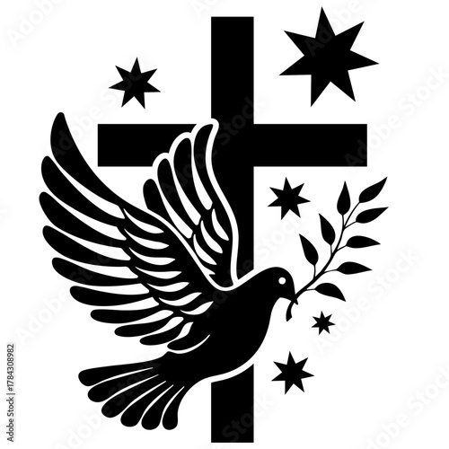 dove of peace and cross