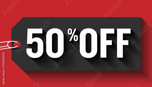 50% Off Black Friday Discount Label