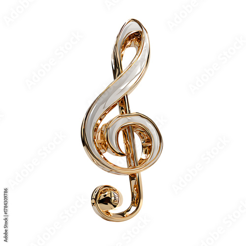 3D Golden Quarter Music Note