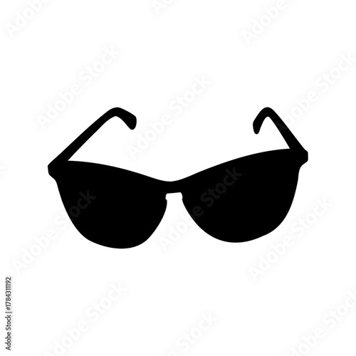 Black sunglasses iconic silhouette illustrating summertime eye protection against harmful sun rays