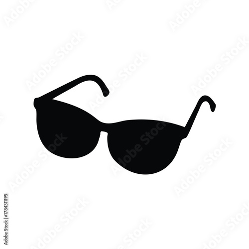 Stylish black sunglasses silhouette on a clean white background, simple yet bold