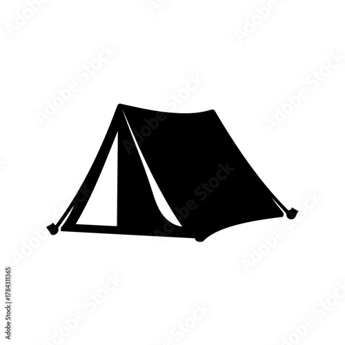 Black silhouette of an Aframe camping tent, ready for outdoor adventures