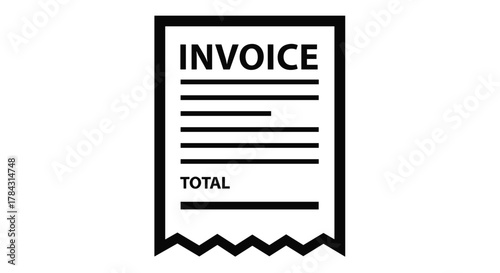 Simple invoice icon for accounting, small business, or bookkeeping needs showing total amount due on bill payment