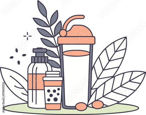 Sports Supplements and Healthy Lifestyle Clipart