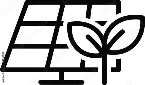 Solar panel with plant isolated on transparent background for sustainable energy