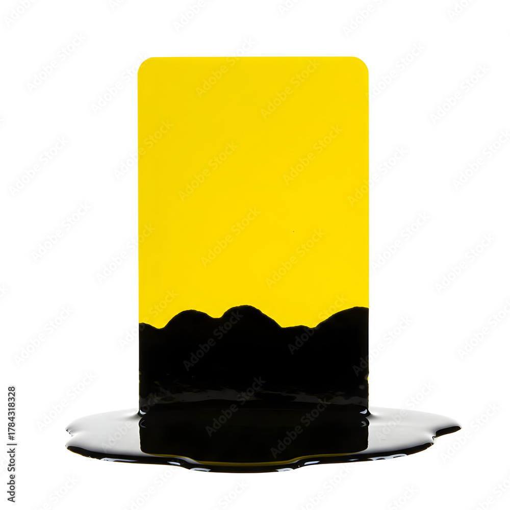 custom made wallpaper toronto digitalYellow rectangular object partially submerged in black liquid.