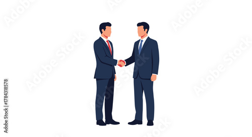 Sealing the deal two confident business men shake hands in agreement after successful negotiations in modern office