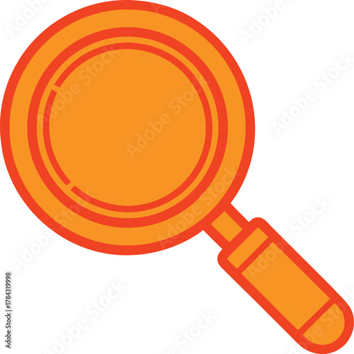 Minimalist line art illustration of a magnifying glass with a simple handle showcasing a clean and modern design isolated on white background.