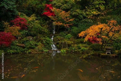 Japanese Waterfall to a Koi Pond