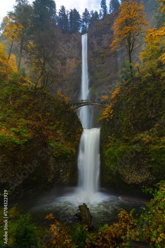 Majestic water fall along the Columbia River Gorge