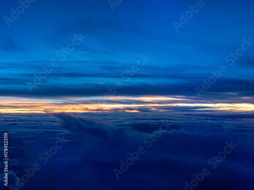 Dramatic Sunset Over Clouds in Solidaridad