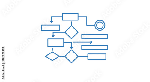 Flowchart illustration depicting complex decision-making and operational processes clearly