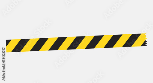 Graphic Illustration of Black and Yellow Striped Warning Tape on a Light Background