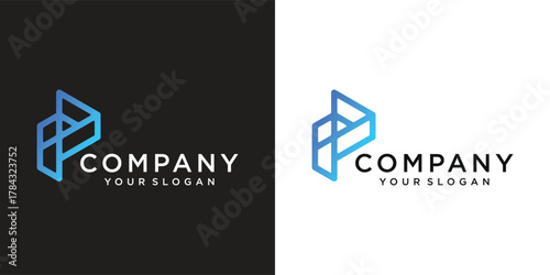 business company logo, P Cyber Logo