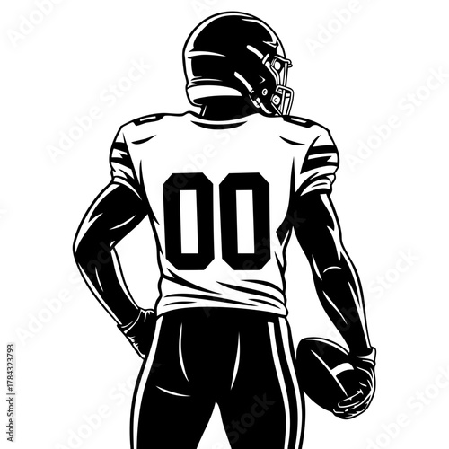 Football Player Back View