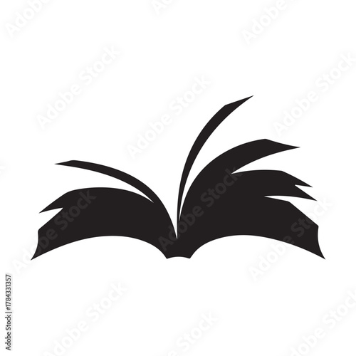 Open book illustration, symbolizing knowledge, learning, and storytelling, inviting readers to explore new worlds and ideas through literature