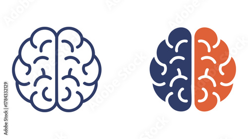 Brain thinking logic concept icon