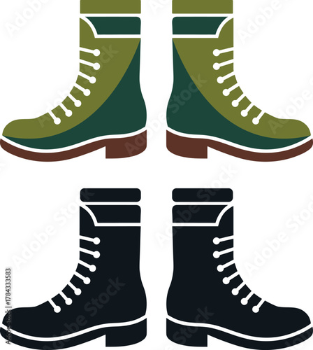 Military boots icon