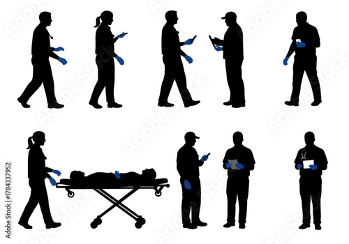 Medical Team Silhouettes Healthcare Professionals in Action