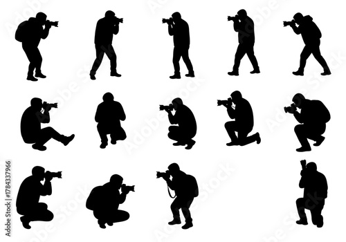 Silhouettes of People Taking Pictures