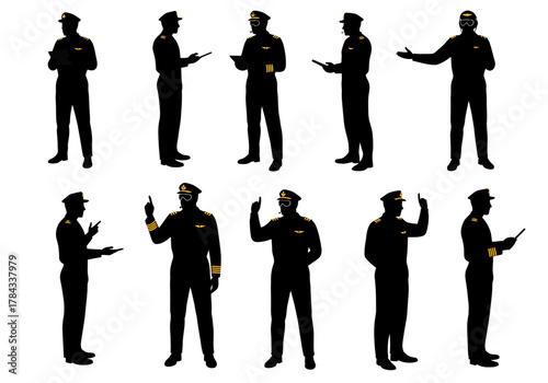 Diverse Silhouettes of a Person in Uniform A Versatile Vector Set