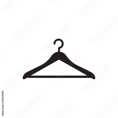 Black hanger silhouette icon. Vector.