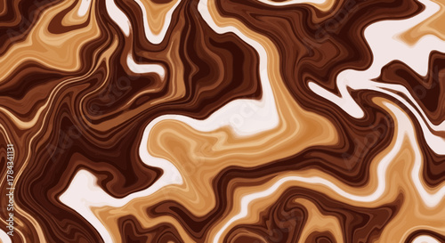 Abstract brown marble swirls blending together creating a dynamic and luxurious texture