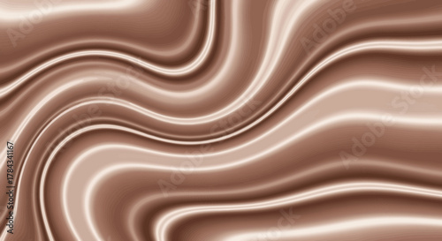 Elegant flowing chocolate silk background for design and digital creation