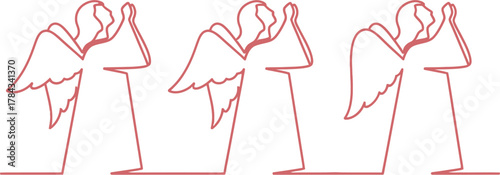 Praying Angel Line Art Pattern