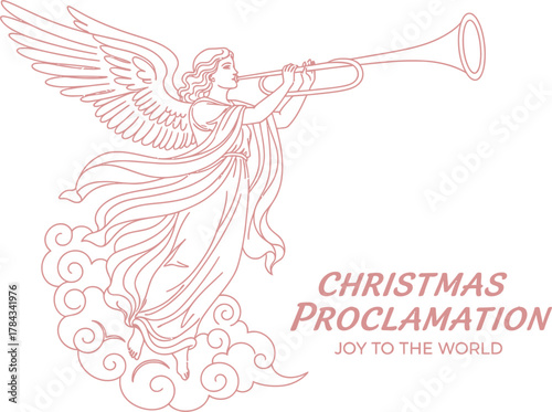 Angel Blowing Trumpet with Christmas Proclamation Text