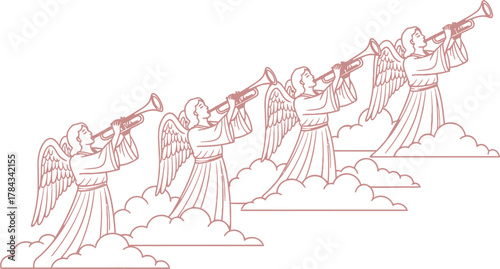 Angel Trumpet Line Art Progression