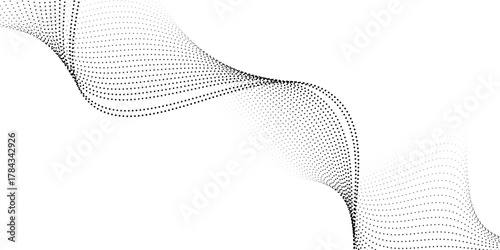 Background dots particles nice wave pattern dot halftone black gradient line. wallpaper