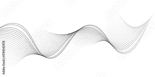 Background dots particles nice wave pattern dot halftone black gradient line.