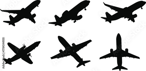 Ship silhouette vector set, historic and modern vessels including cruise, cargo, sailing, and ferry for maritime design and illustration themes