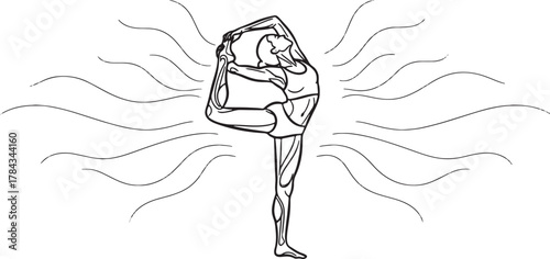 Stylized line art of a person wearing a hat and coat