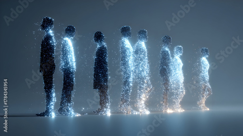 diverse business team standing together digital technology