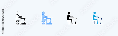 Writer Multiple Icon Illustration Vector