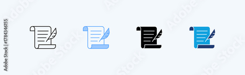 Script Multiple Icon Illustration Vector