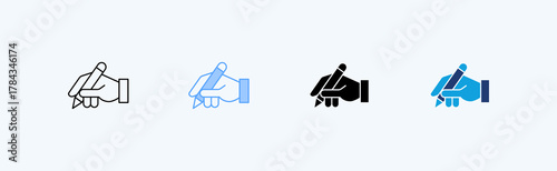 Hand Writing Multiple Icon Illustration Vector