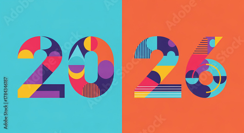 Colorful summer beach flip flops icon set of 2026 text, a holiday vector design symbol on the sand