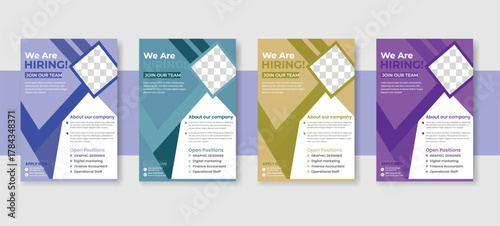 we are hiring job vacancy flyer template geometric corporate recruitment and career opportunity poster design