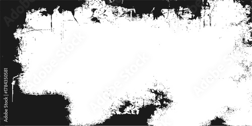 Abstract grunge vector ink paint frame with black splatter and splash design pattern